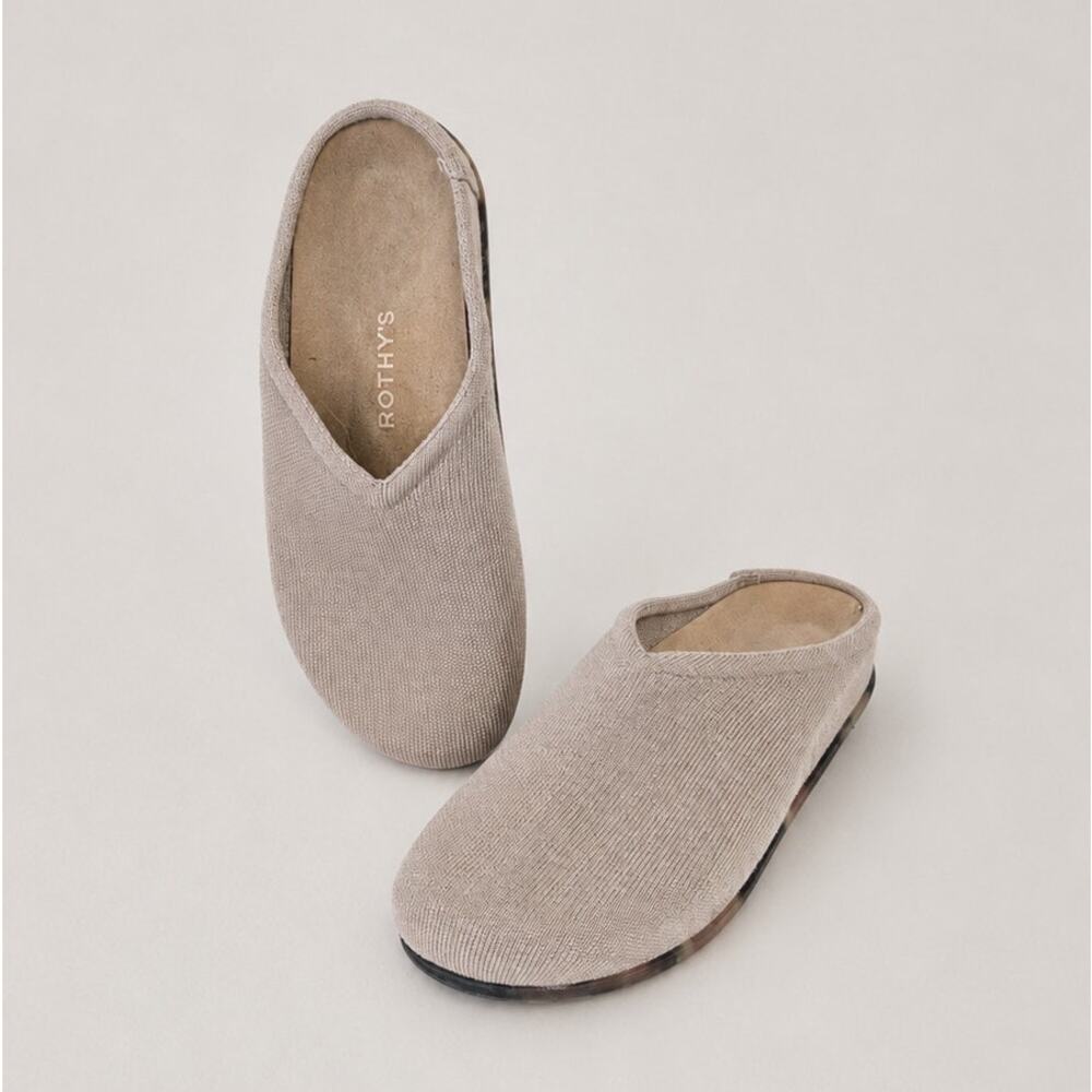 Rothy's Beige Corduroy Mule Clogs